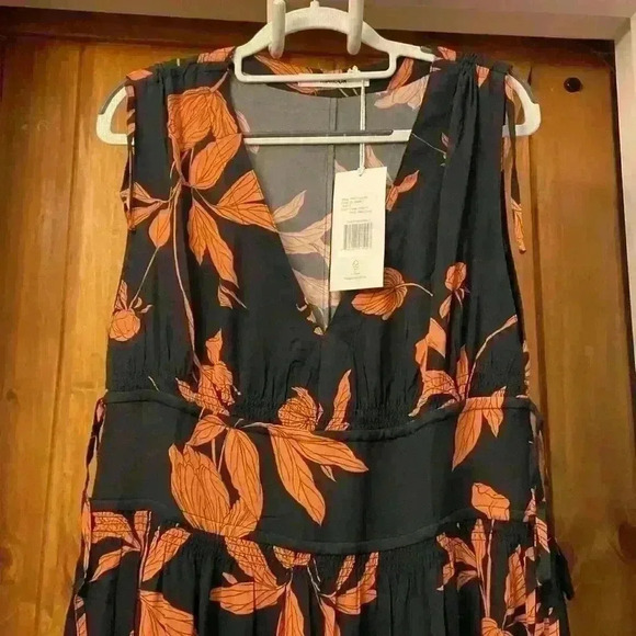 Thakoon Floral Deep-V Neck Maxi Dress Black Size 2 & Size 8 NWT - Picture 3 of 11